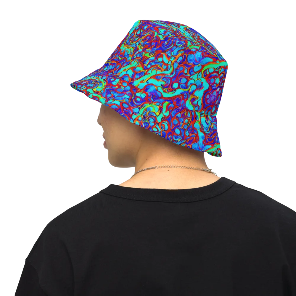 Aqua Anarchy on Reversible Bucket Hat — Back Inside