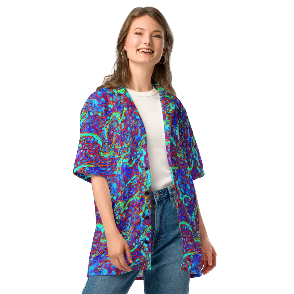 Aqua Anarchy on Button Shirt — Front