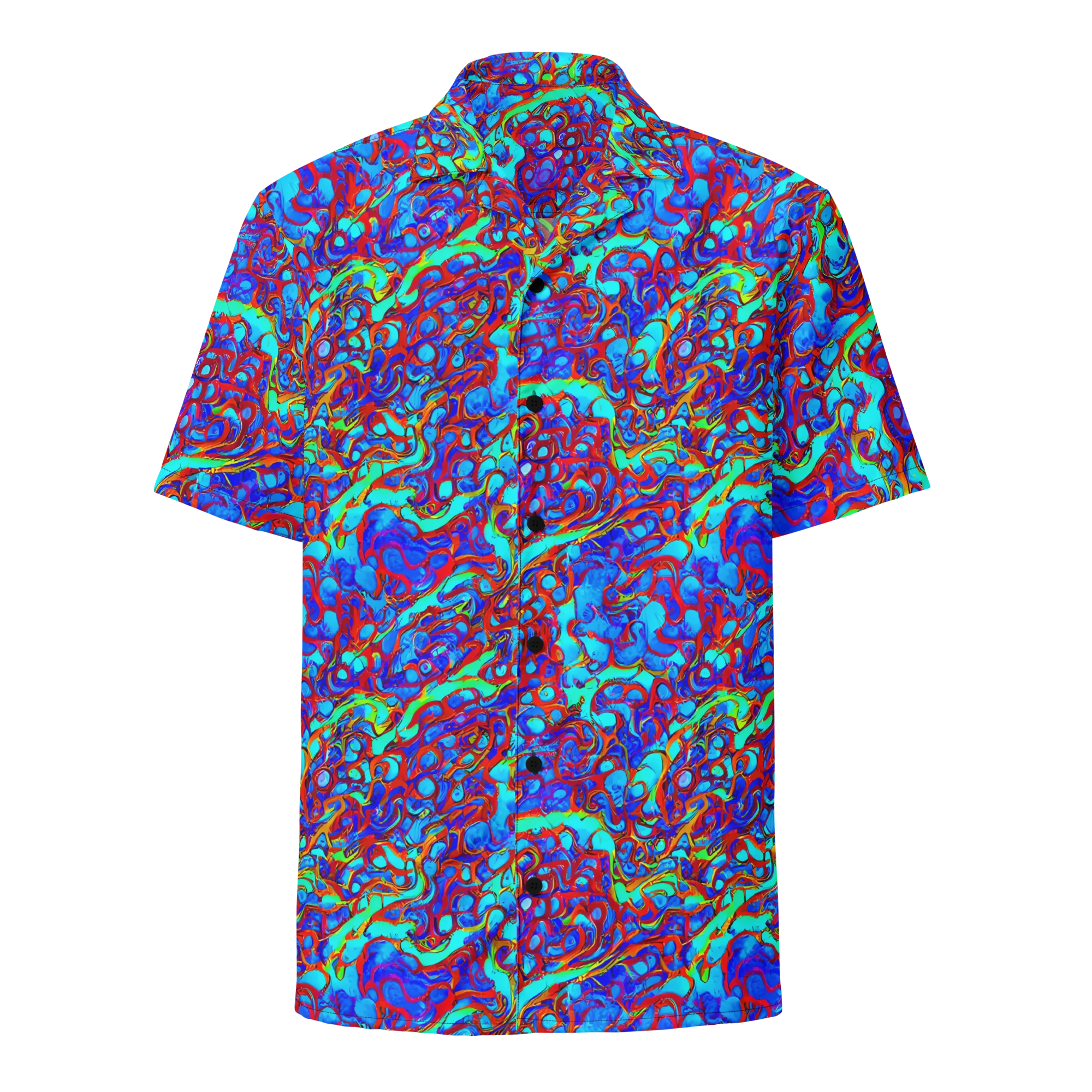 Aqua Anarchy on Button Shirt — Front