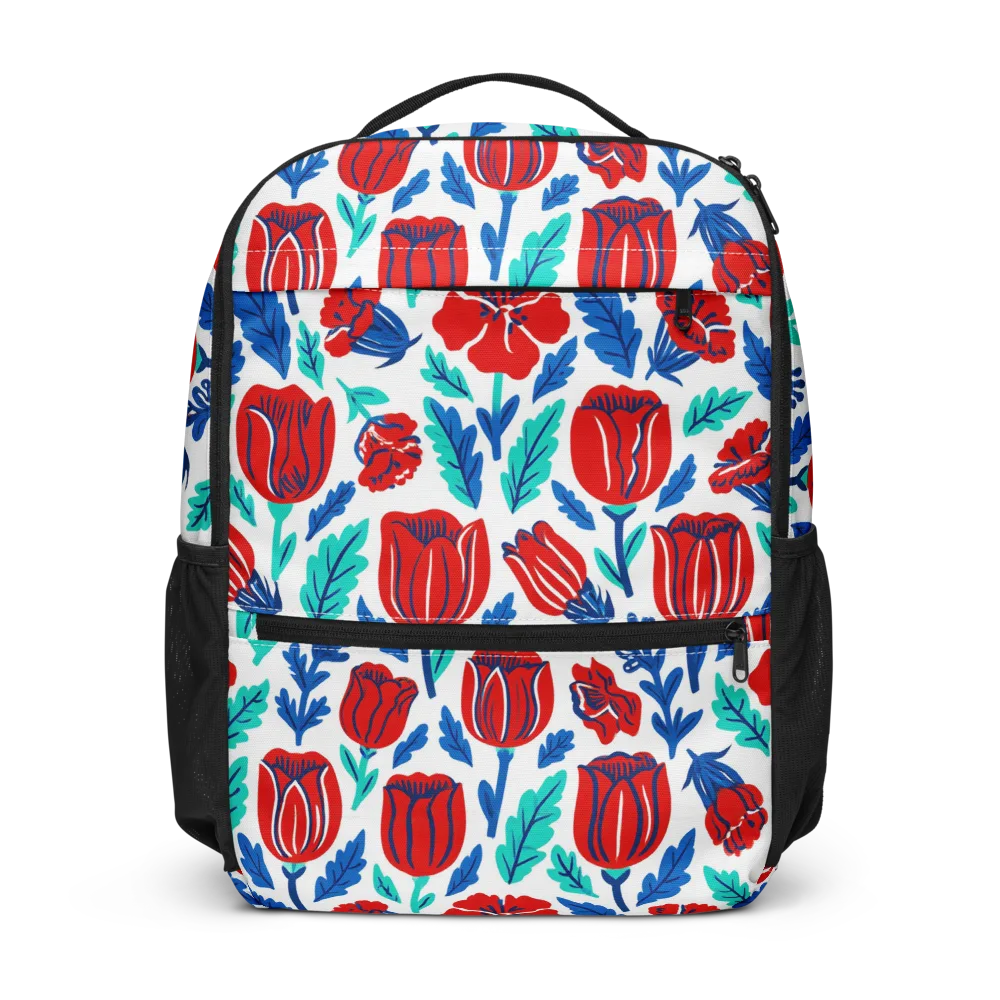 Crimson Garden on Utility Backpack — Front