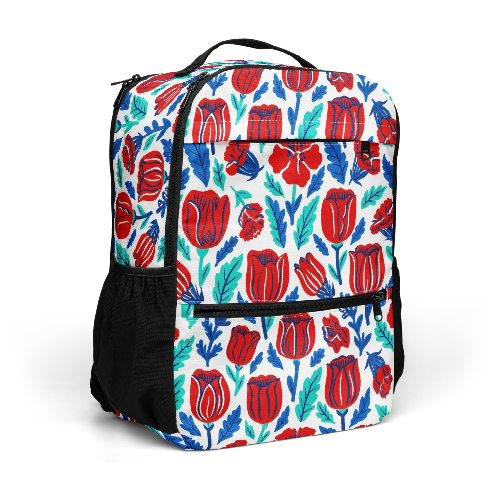 Crimson Garden on Utility Backpack — Right Front