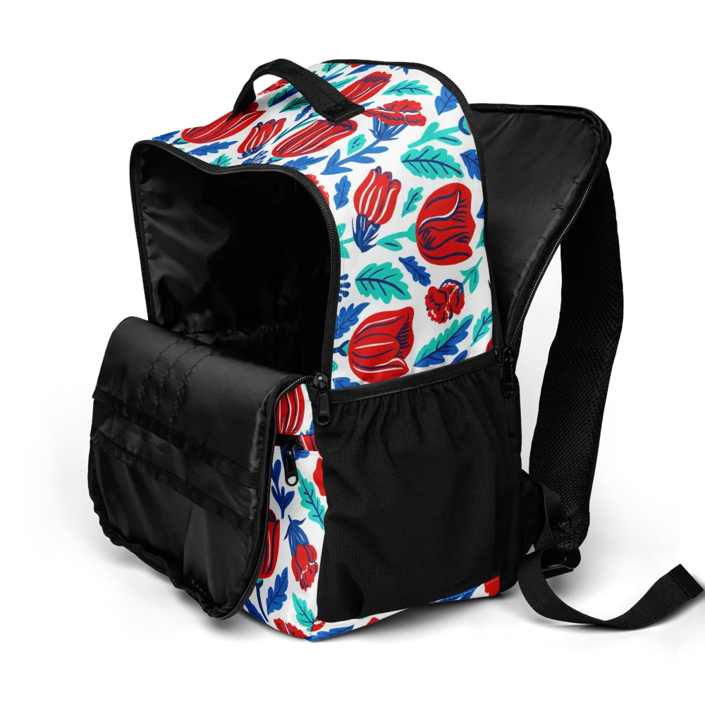 Crimson Garden on Utility Backpack — Product details 2