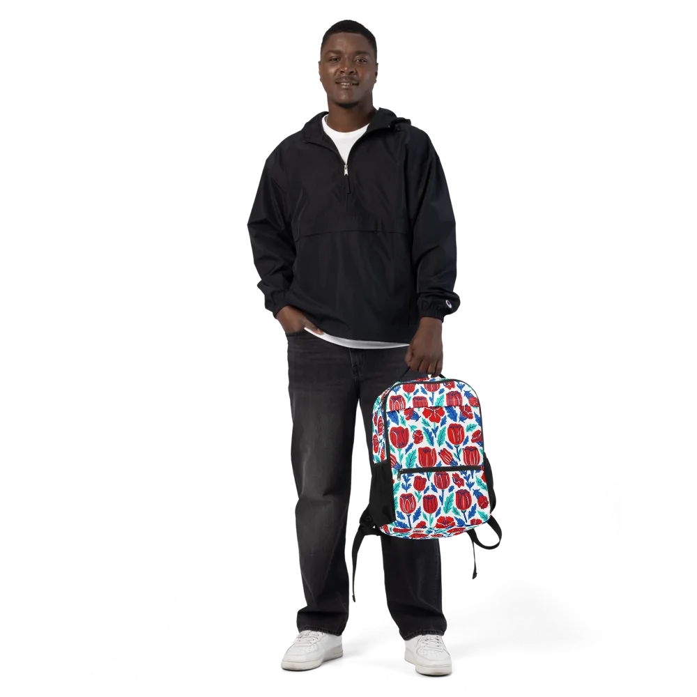 Crimson Garden on Utility Backpack — Front
