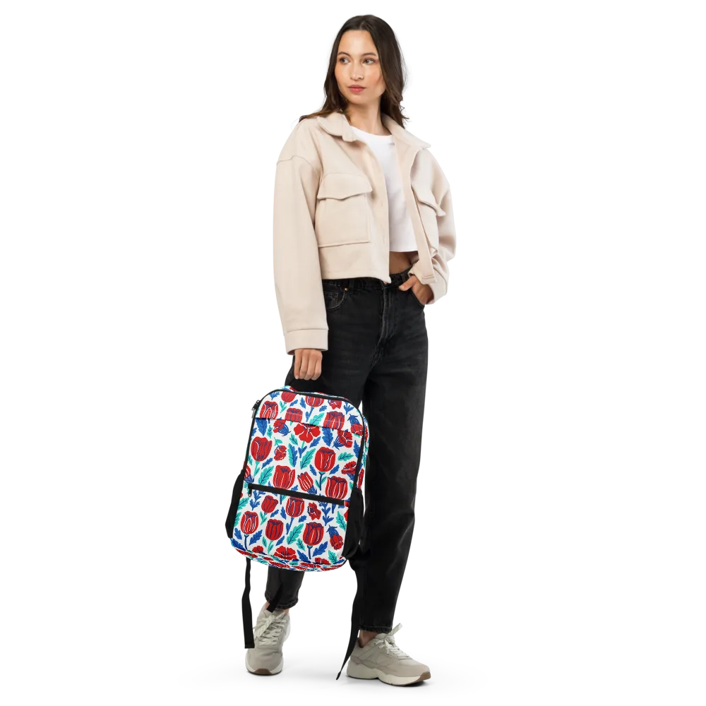 Crimson Garden on Utility Backpack — Front