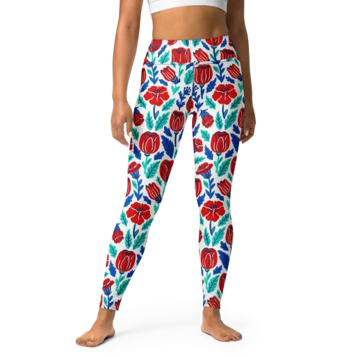 Crimson Garden on a Yoga Leggings