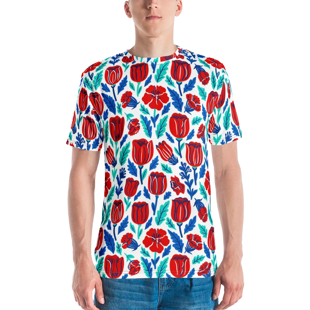 Crimson Garden on Men's Crew Neck T-Shirt — Front