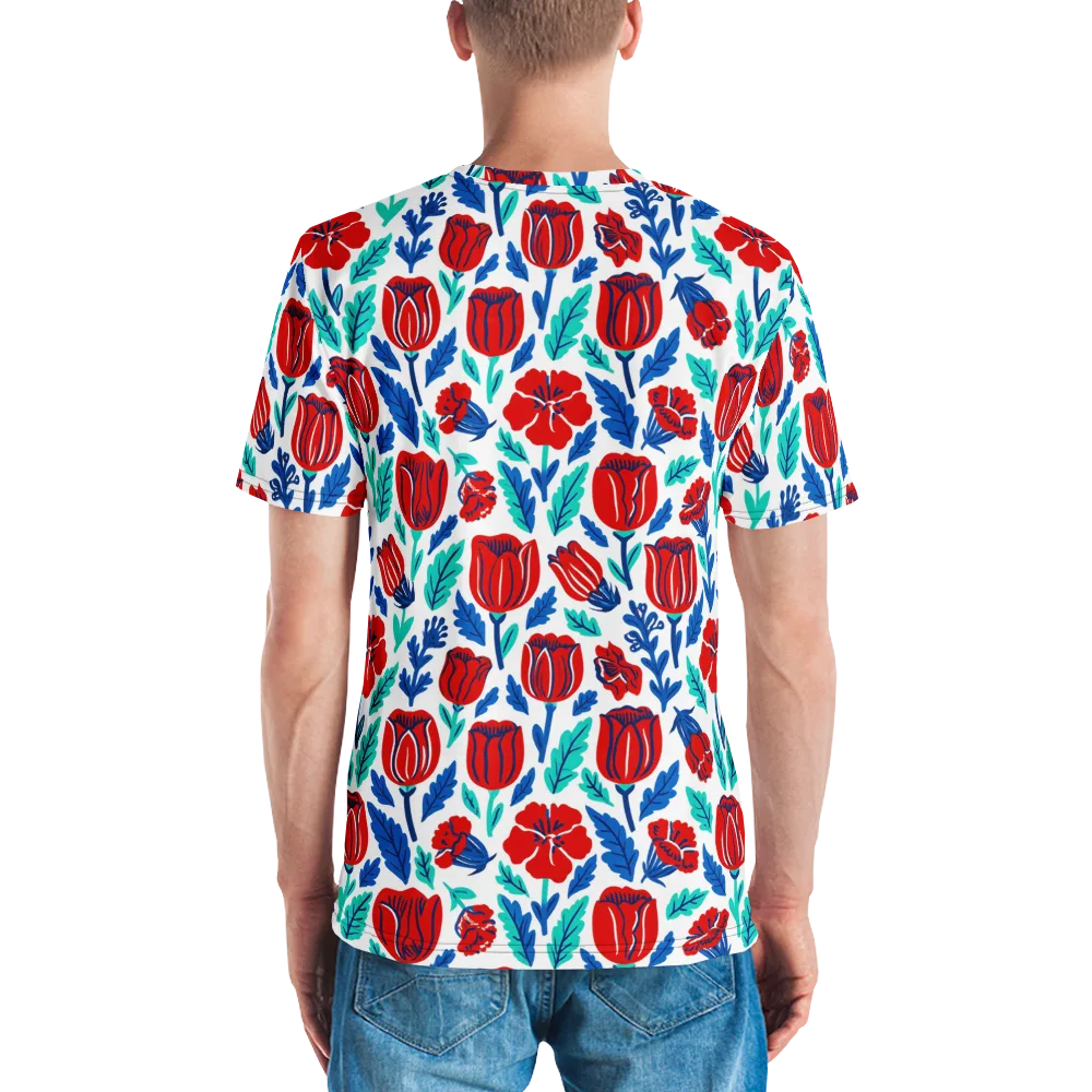 Crimson Garden on Men's Crew Neck T-Shirt — Back