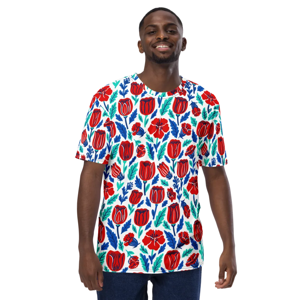 Crimson Garden on Men's Crew Neck T-Shirt — Front