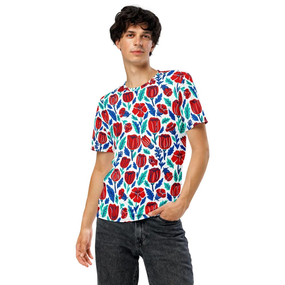 Crimson Garden on Men's Crew Neck T-Shirt — Front