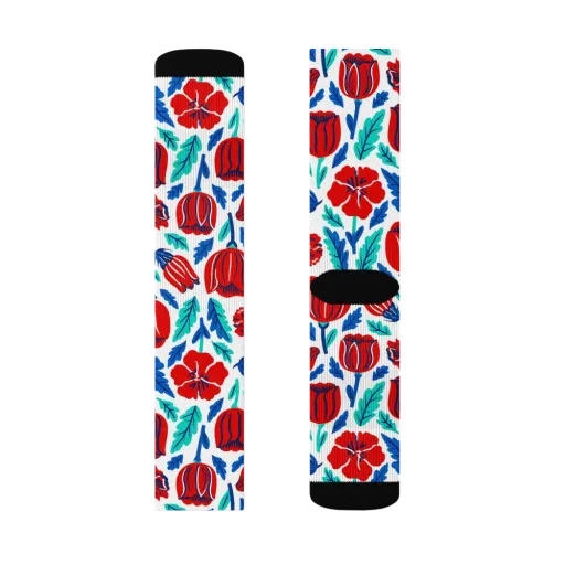 Crimson Garden on a Socks
