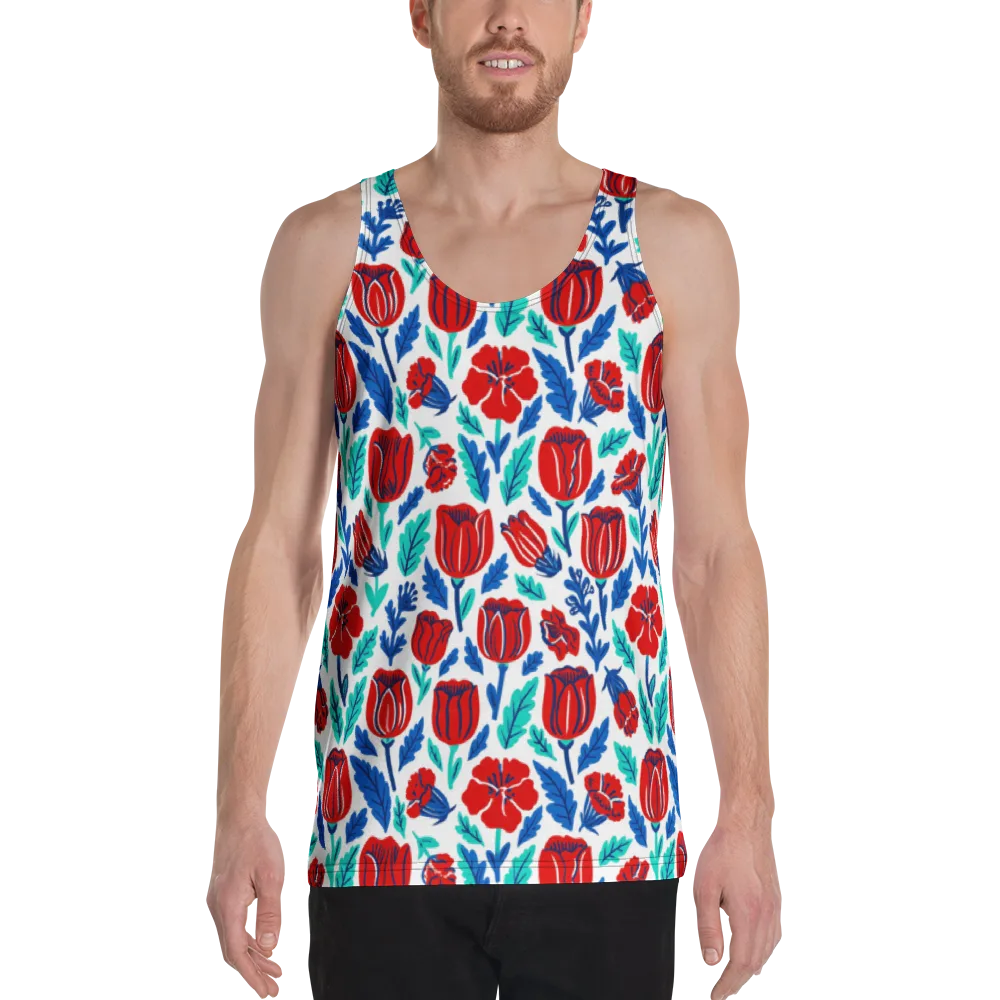 Crimson Garden on Men's Tank Top — Front