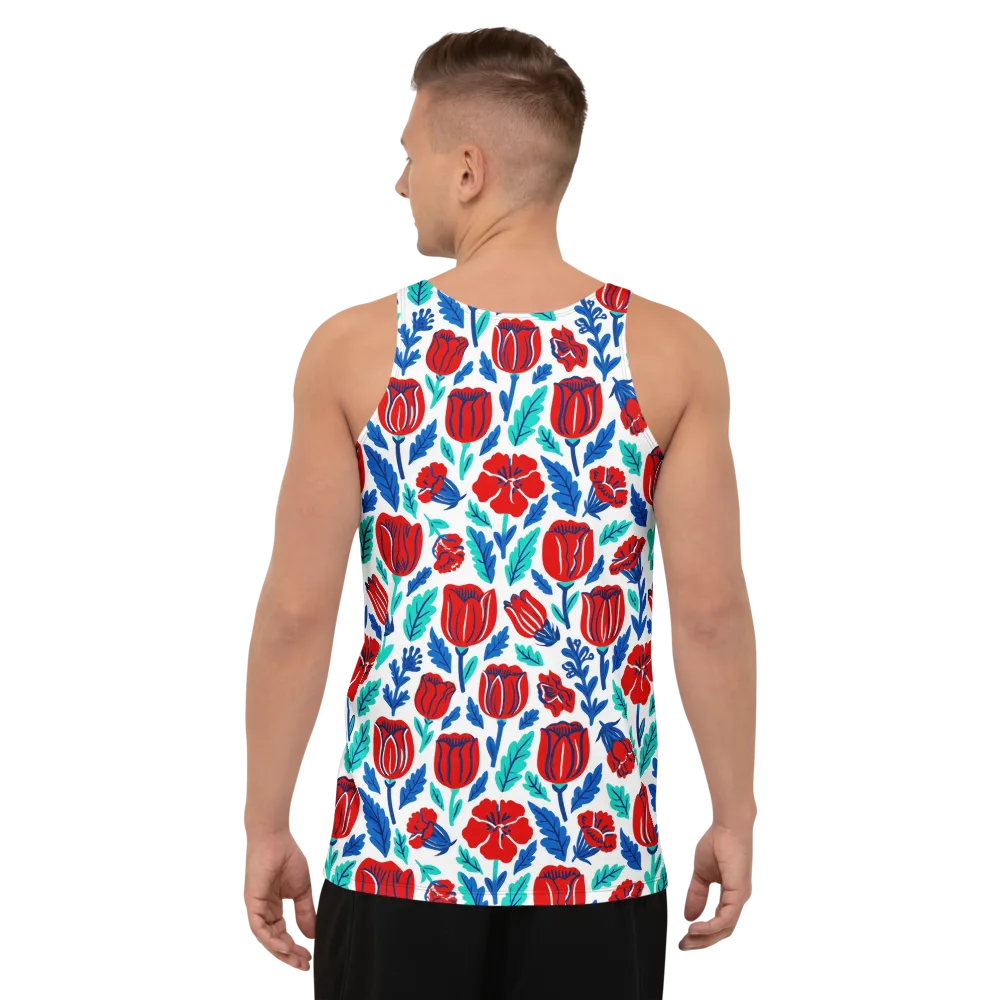 Crimson Garden on Men's Tank Top — Back