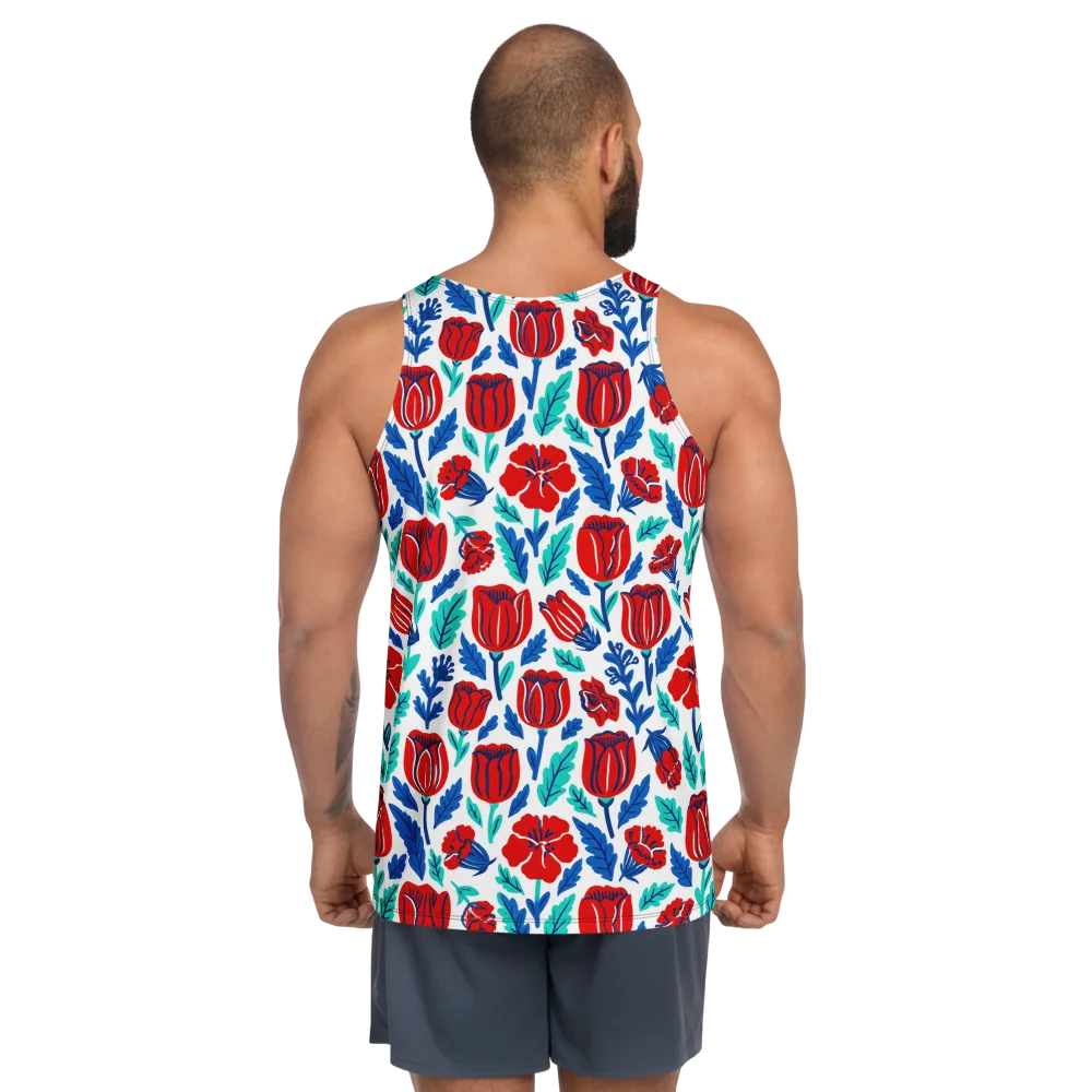 Crimson Garden on Men's Tank Top — Back