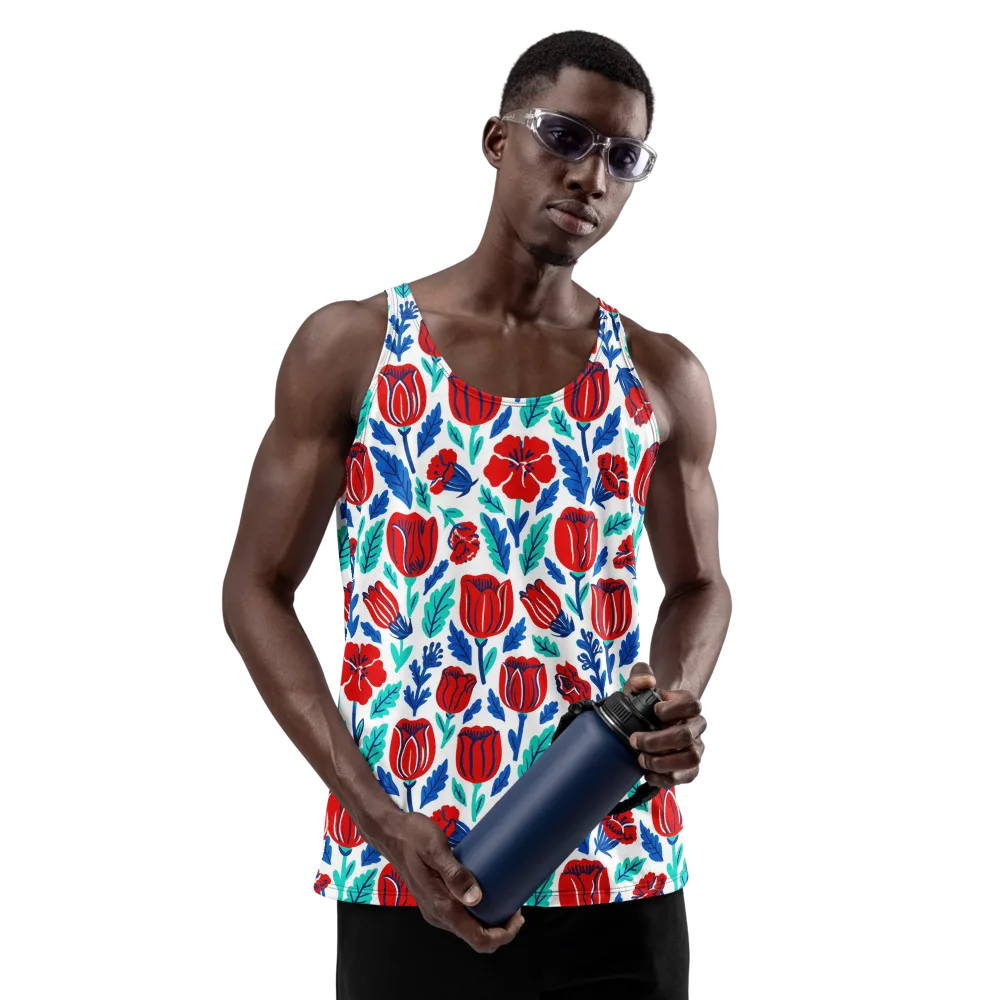 Crimson Garden on Men's Tank Top — Front