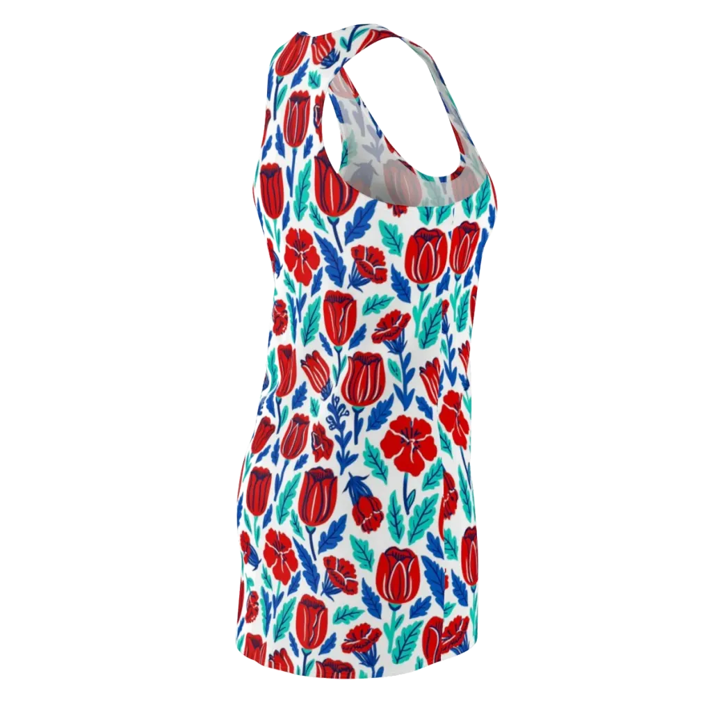 Crimson Garden on Racerback Dress — Back Side