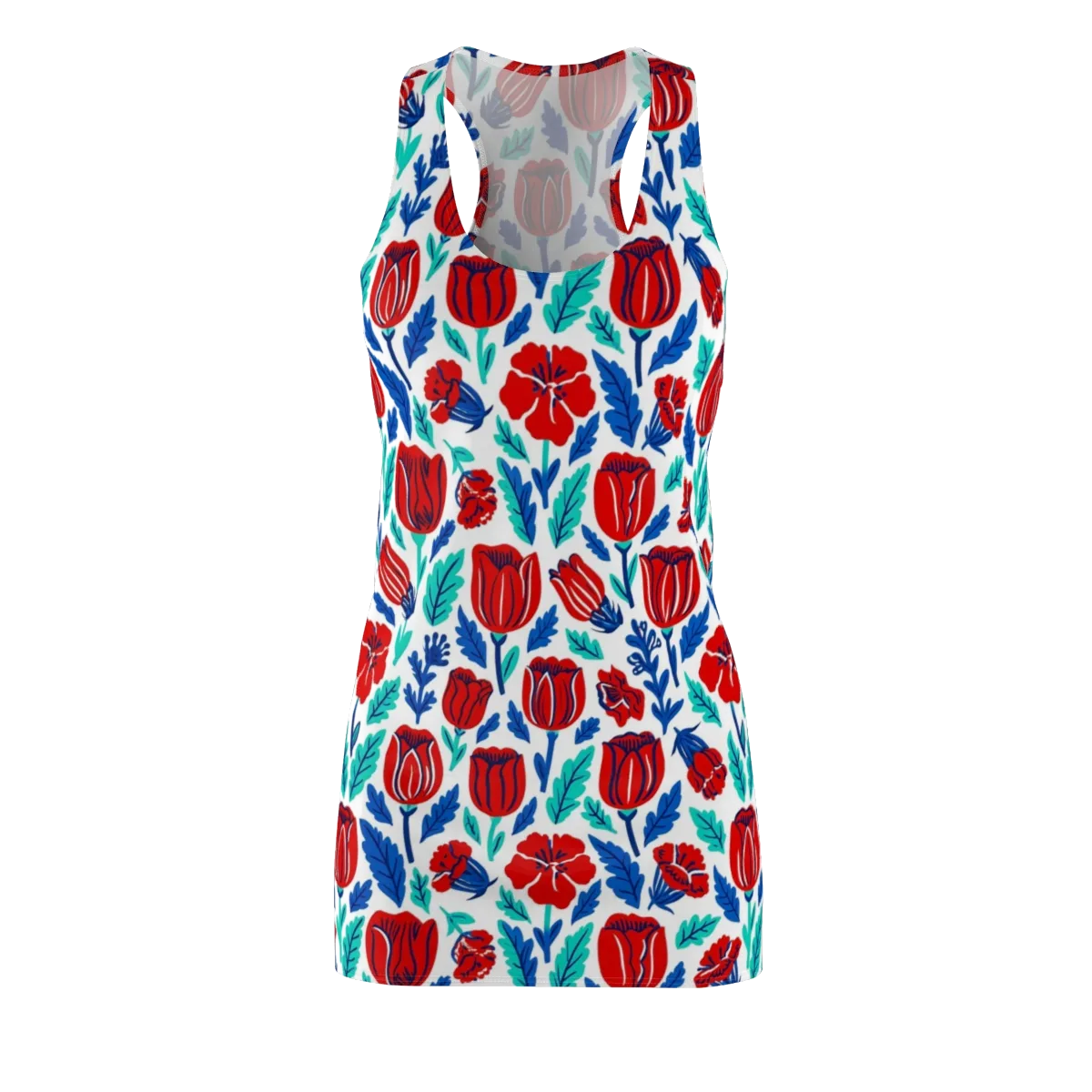 Crimson Garden on Racerback Dress — Front