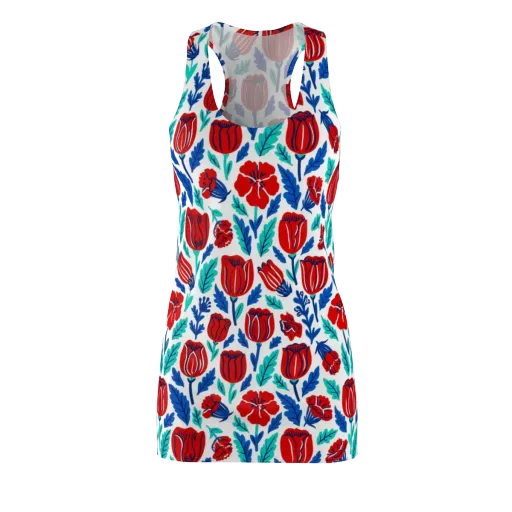 Crimson Garden on a Racerback Dress