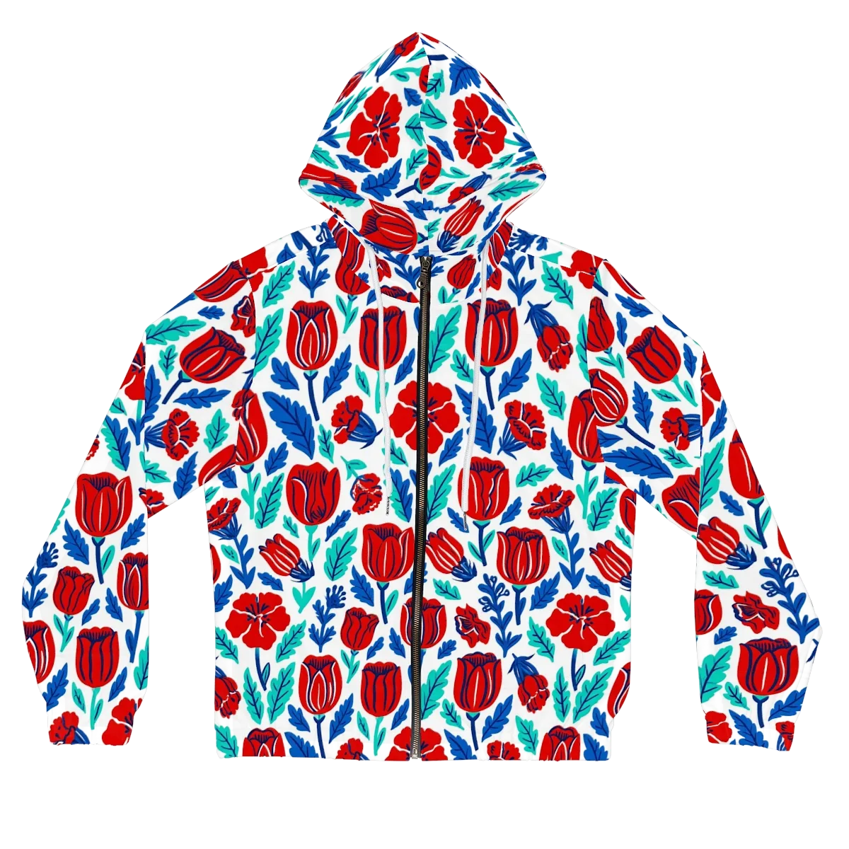 Crimson Garden on Women's Full-Zip Hoodie — Front