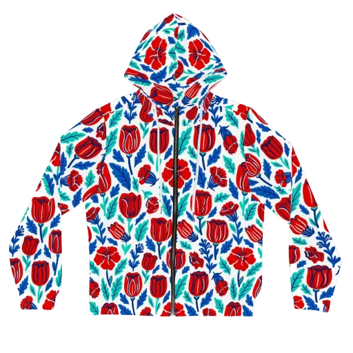 Crimson Garden on a Women's Full-Zip Hoodie