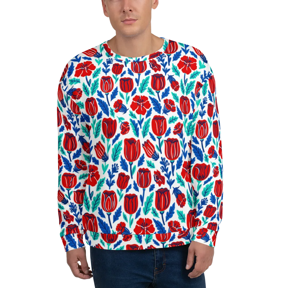 Crimson Garden on Sweatshirt — Front