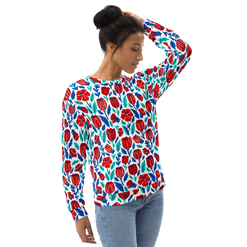 Crimson Garden on Sweatshirt — Right Front