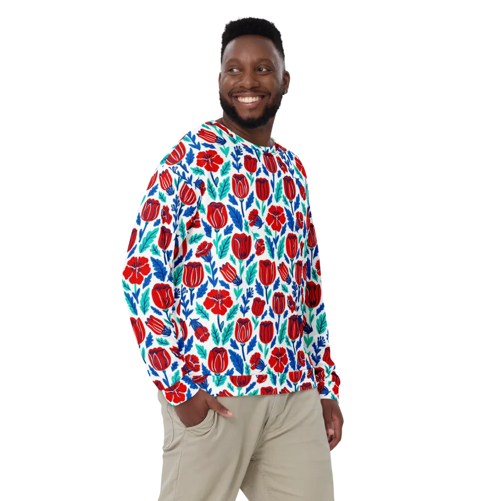 Crimson Garden on Sweatshirt — Front