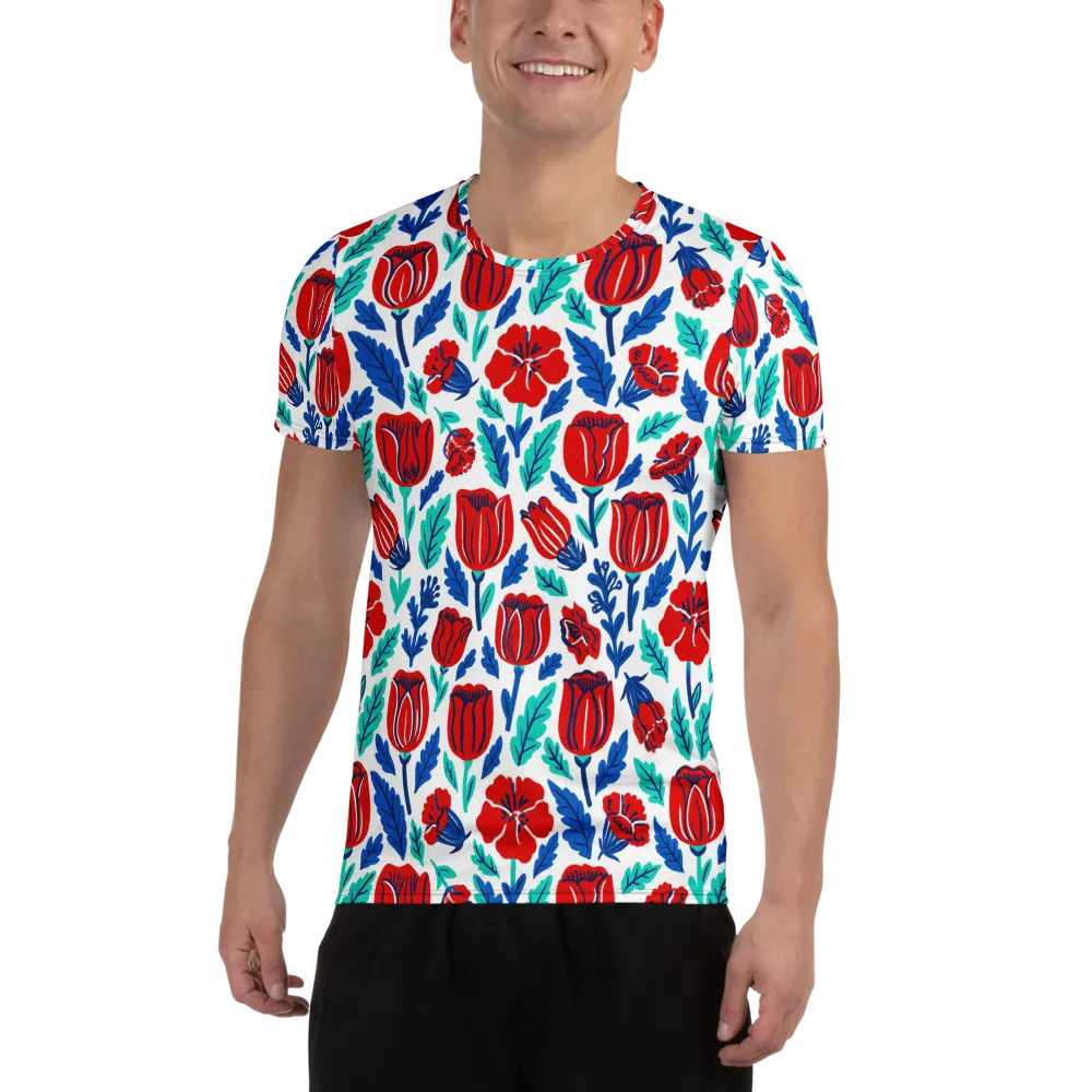 Crimson Garden on Men's Athletic T-Shirt — Front