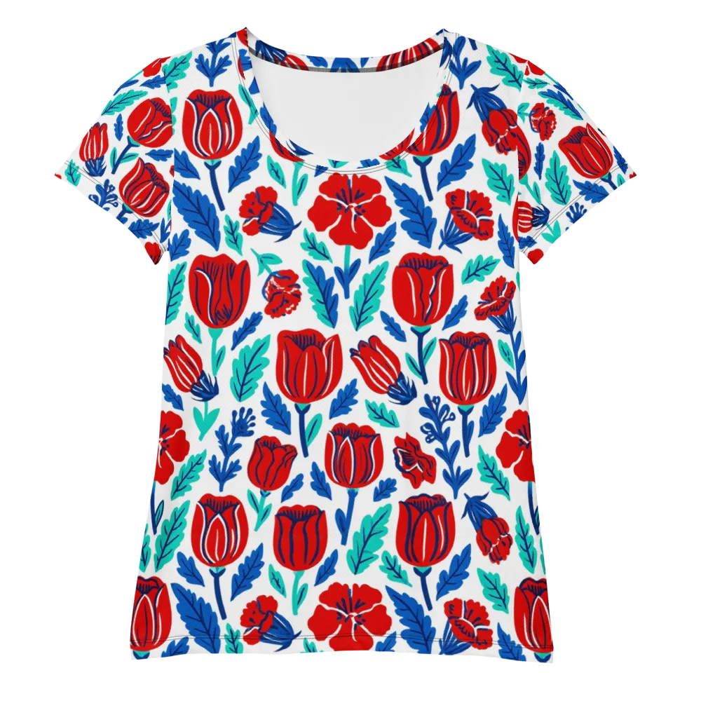 Crimson Garden on Women's Athletic T-Shirt — Front