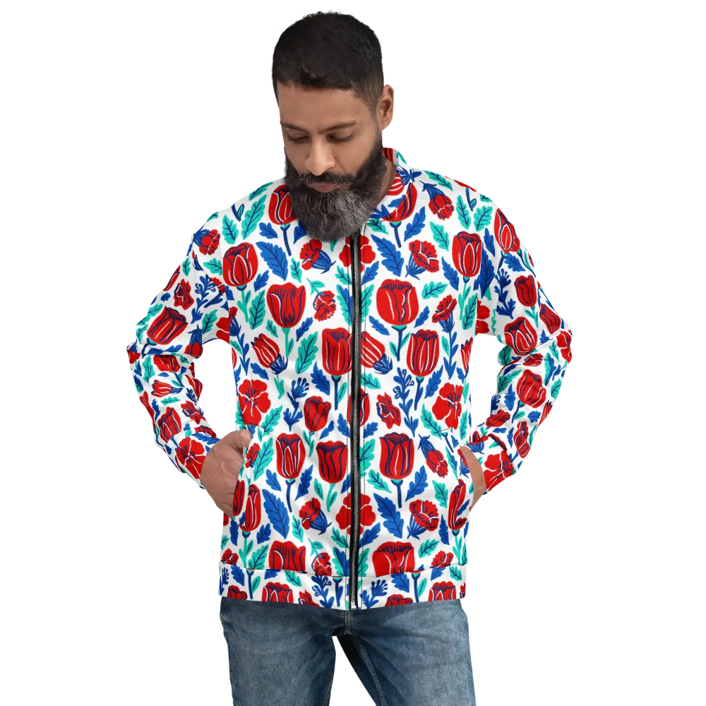 Crimson Garden on Bomber Jacket — Front
