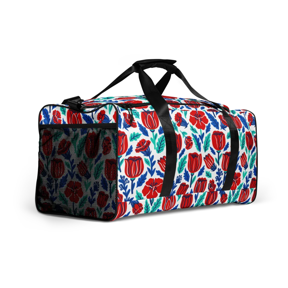 Crimson Garden on Duffle Bag — Right Front