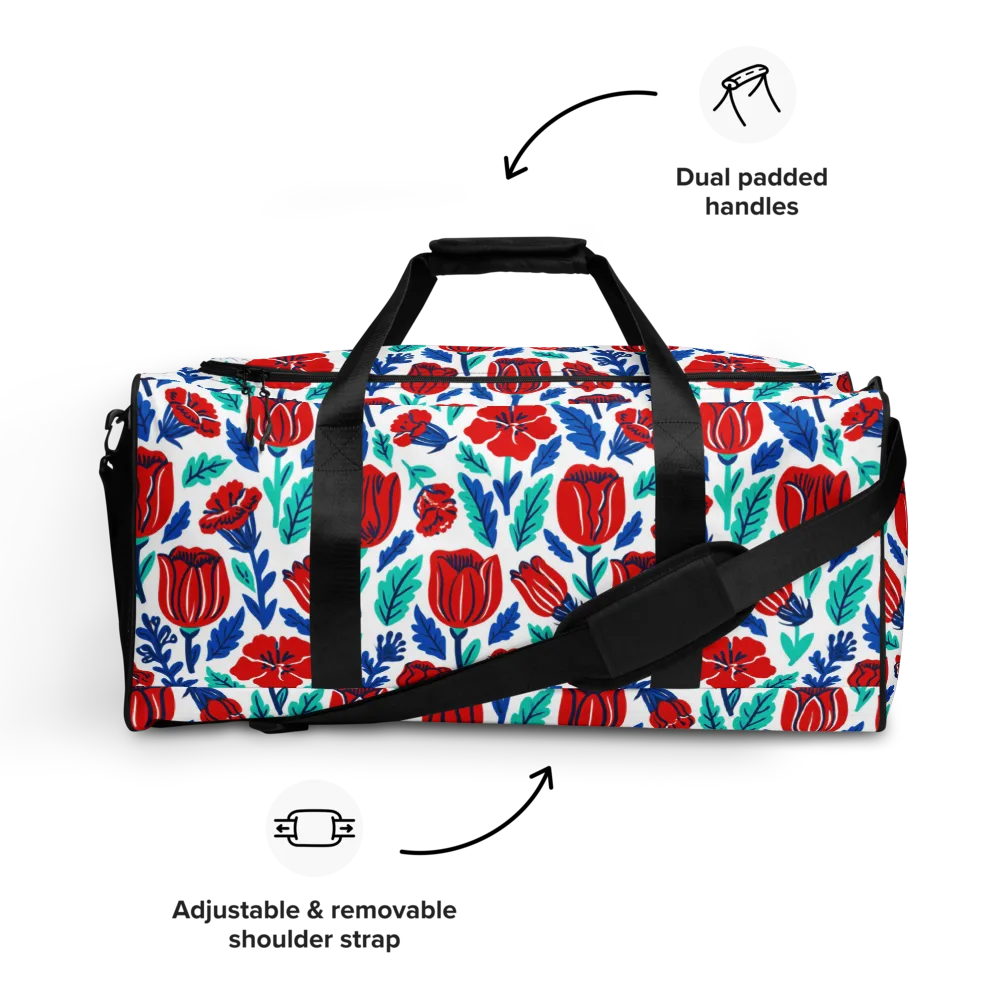 Crimson Garden on Duffle Bag — Front