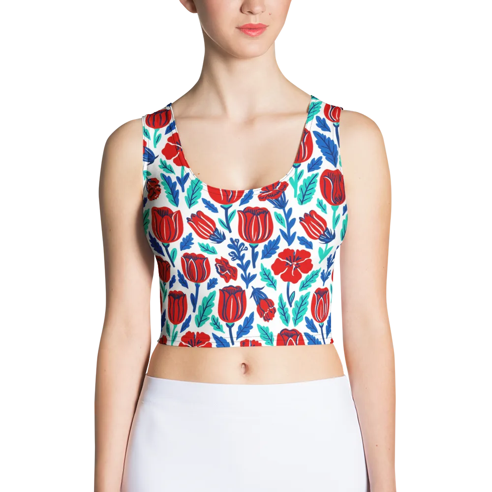 Crimson Garden on Crop Top — Front