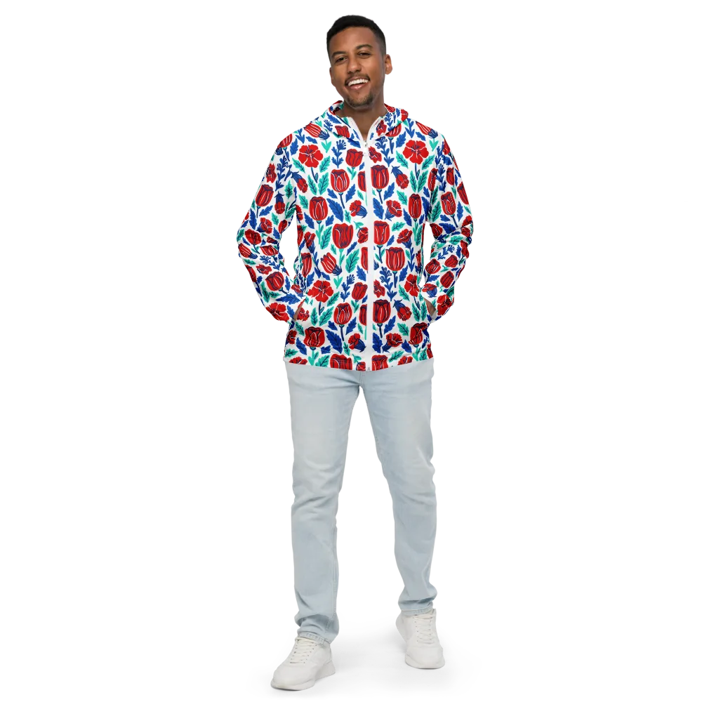 Crimson Garden on Men's Windbreaker — Front
