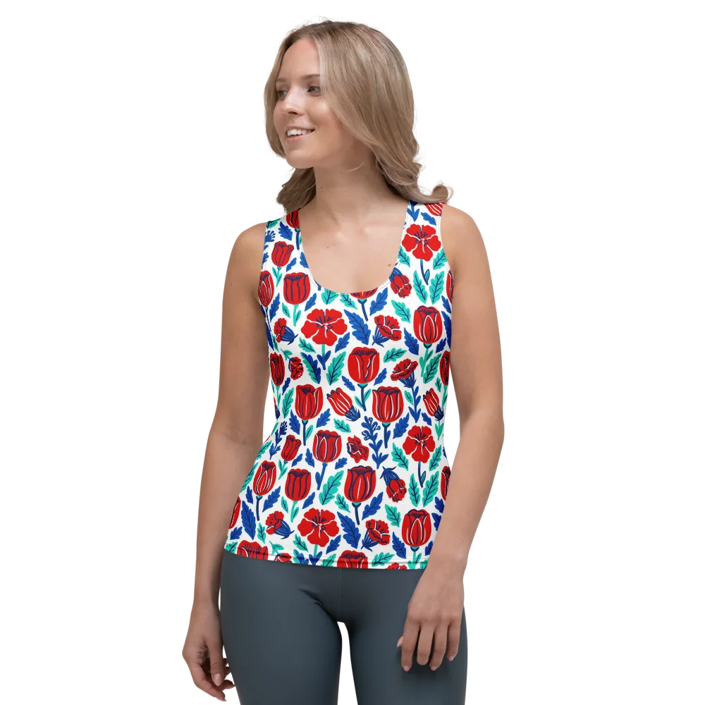 Crimson Garden on Women's Tank Top — Front