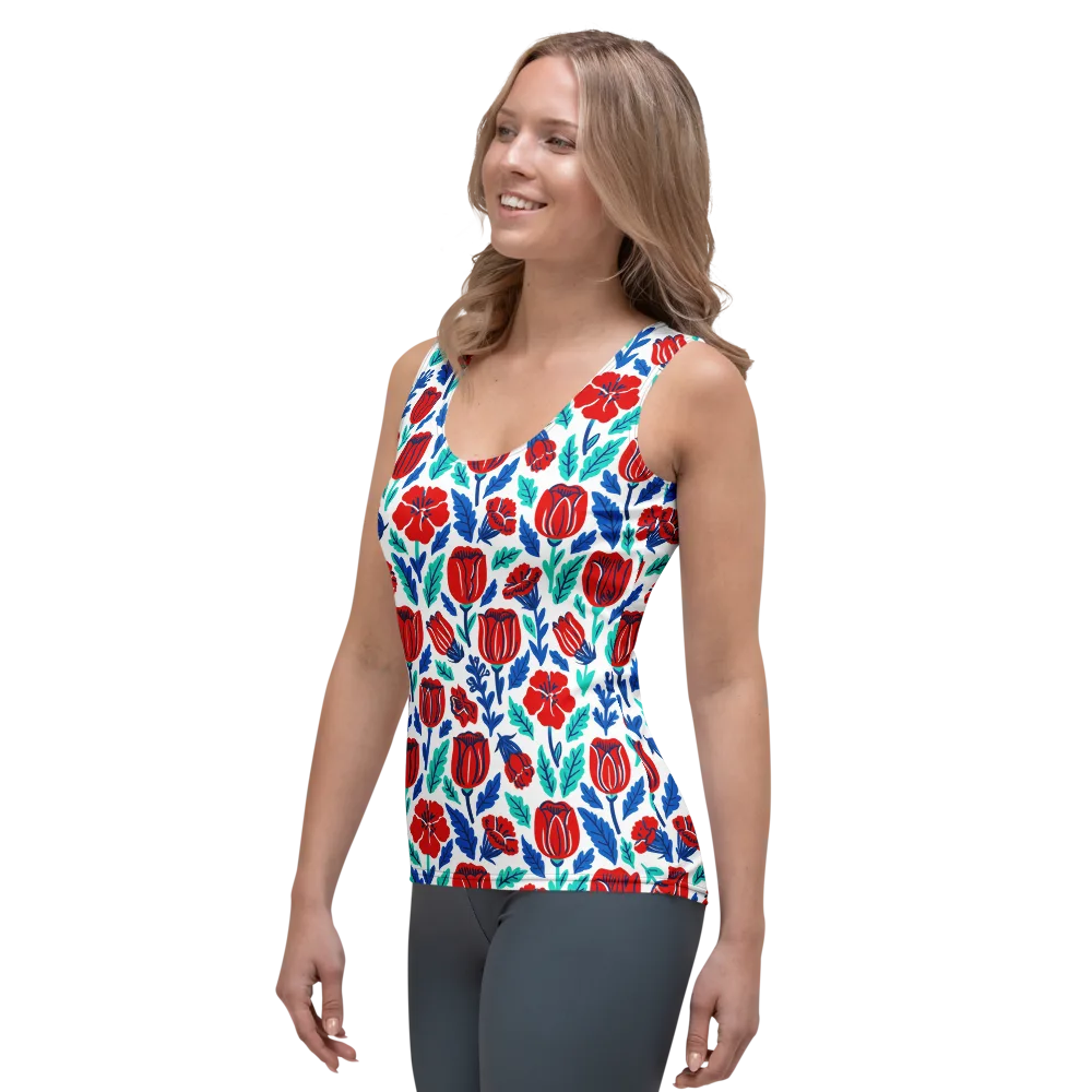 Crimson Garden on Women's Tank Top — Left Front