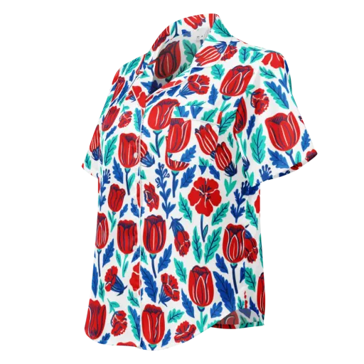 Crimson Garden on a Women's Short Sleeve Pajama Top