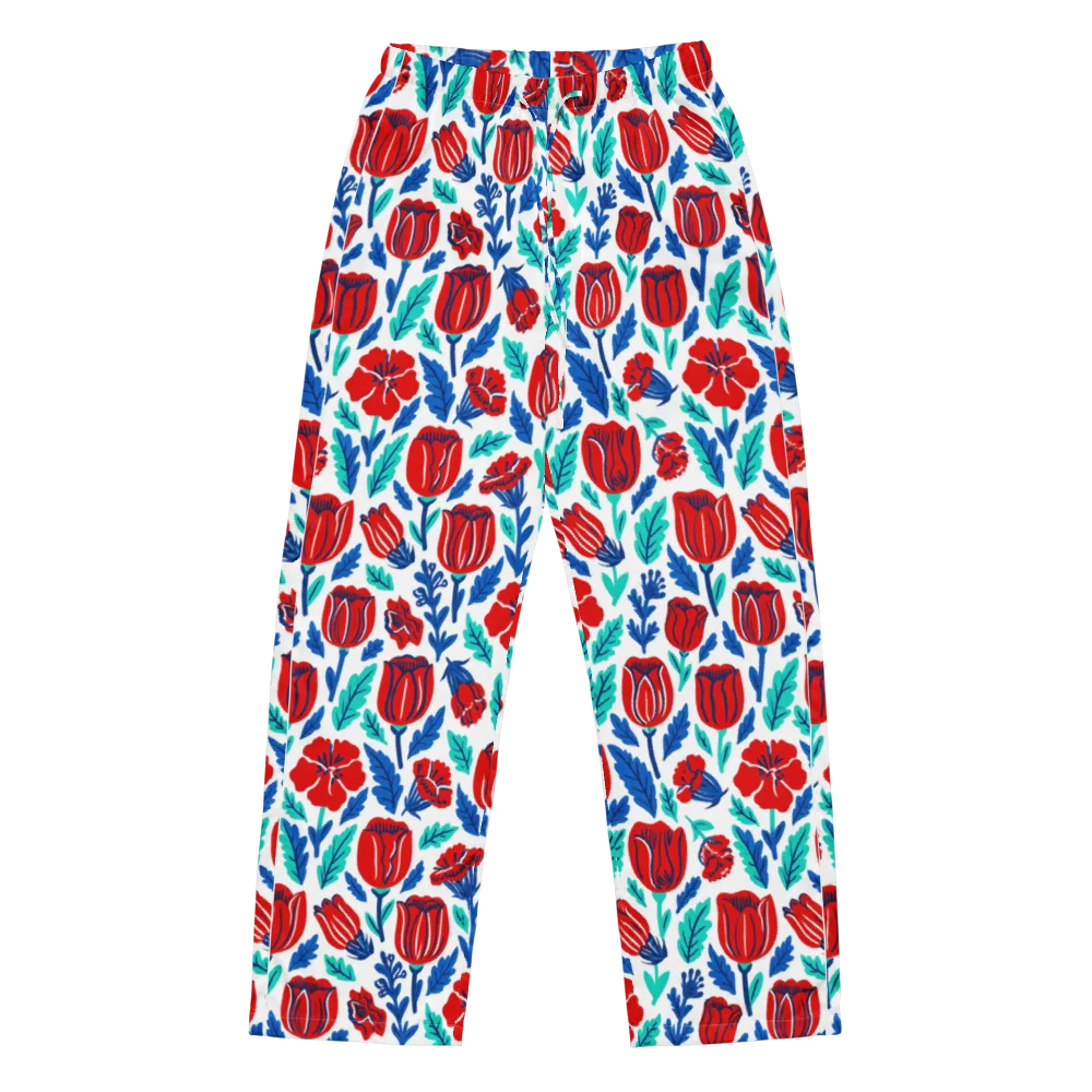 Crimson Garden on Women's Pajama Pants — Front