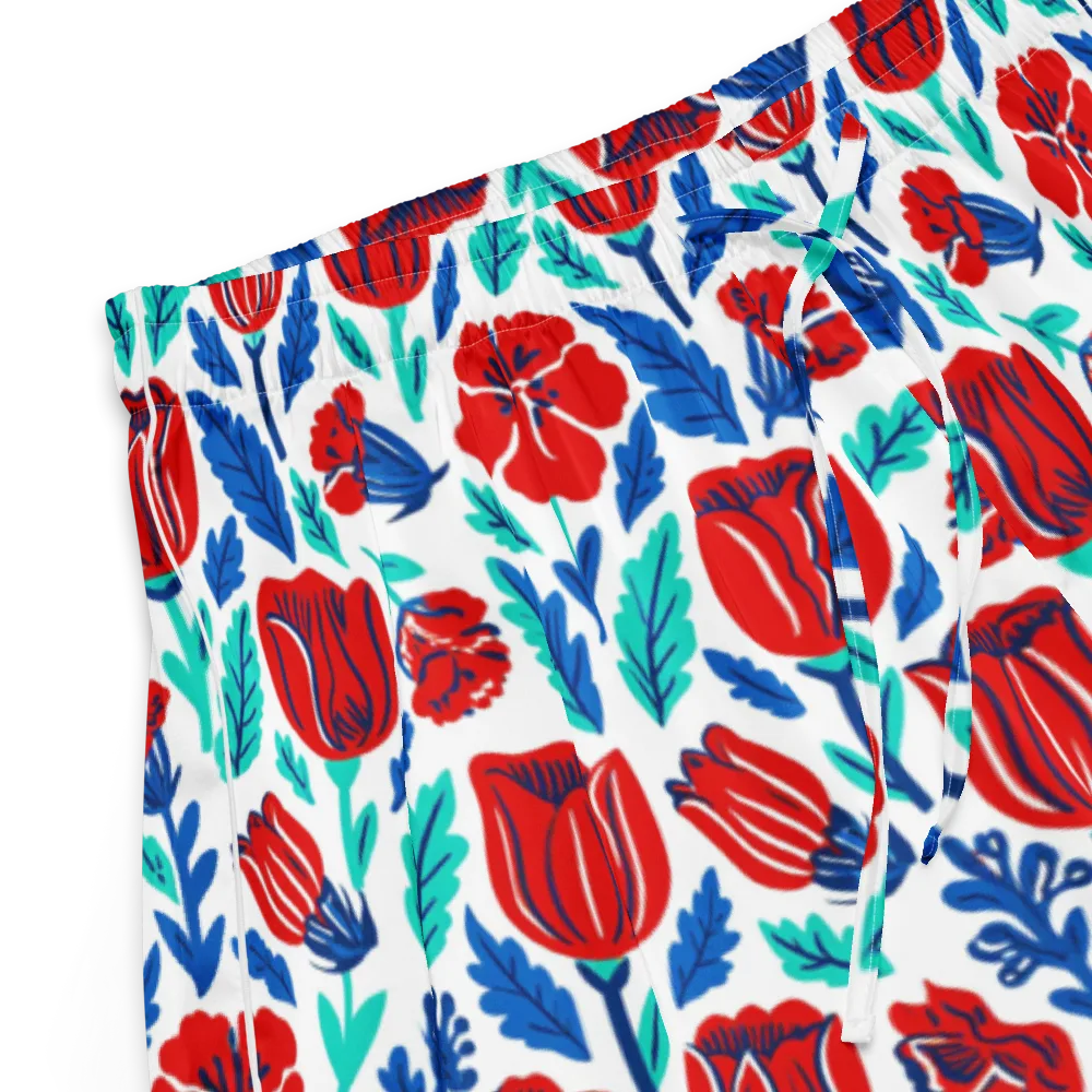 Crimson Garden on Women's Pajama Shorts — Product details