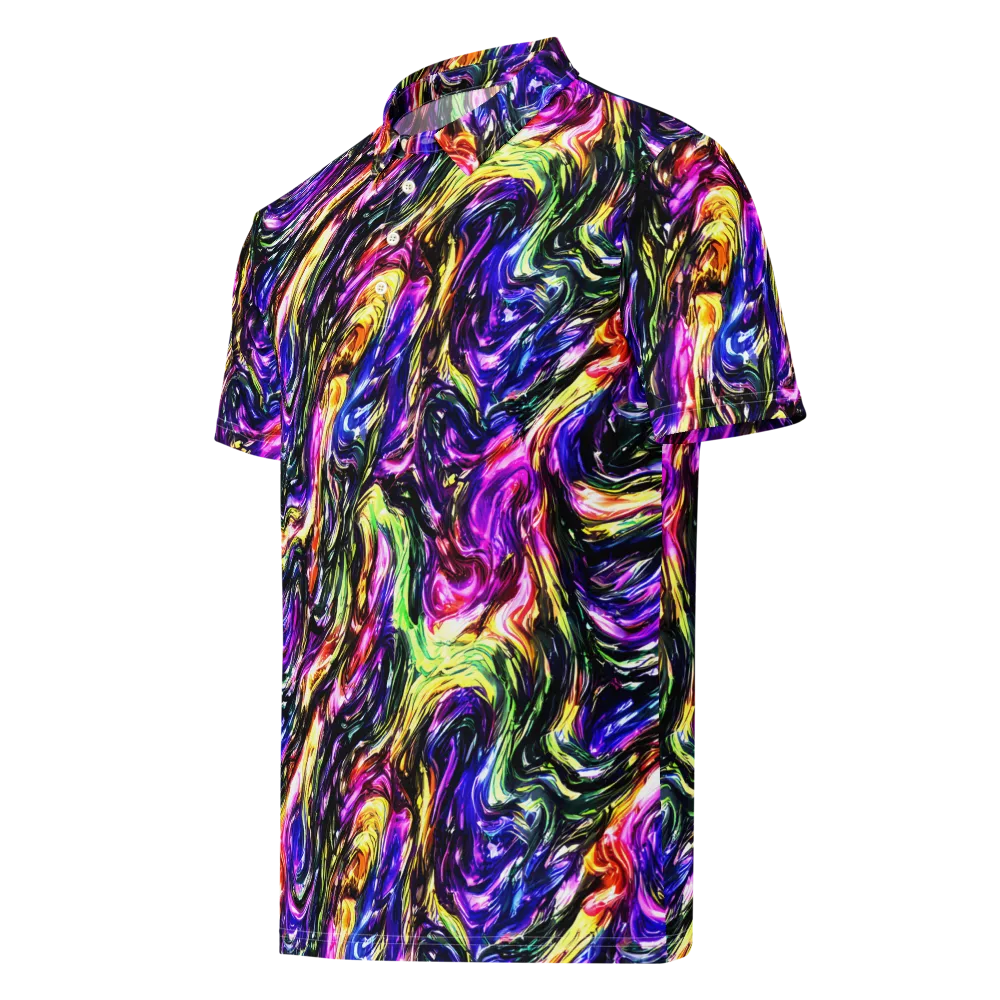 Ember Electric on Men's Slim Fit Polo Shirt — Left Front