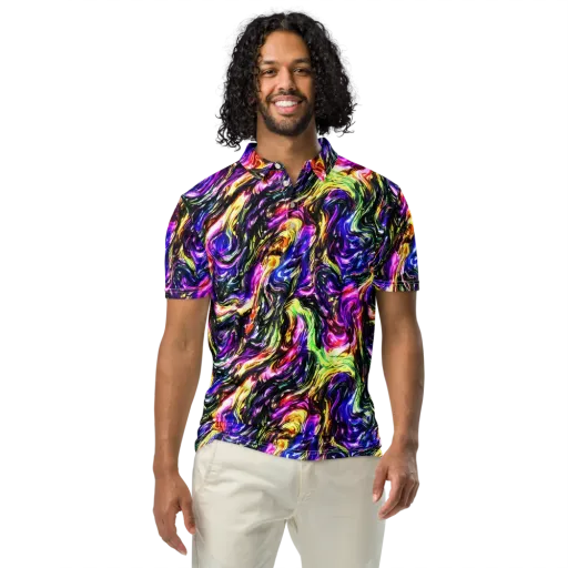 Ember Electric on a Men's Slim Fit Polo Shirt