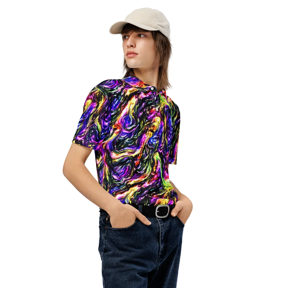 Ember Electric on Men's Slim Fit Polo Shirt — Right Front