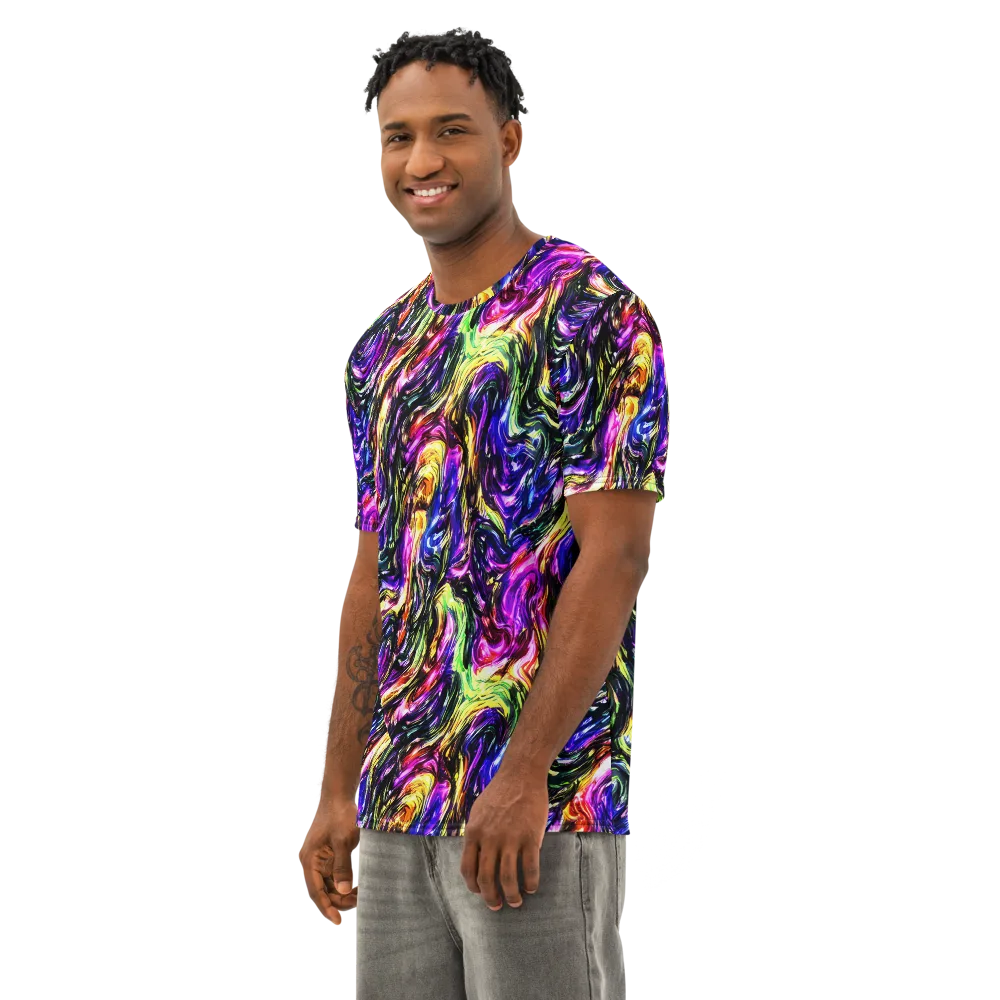 Ember Electric on Men's Cotton Crew Neck T-Shirt — Left Front