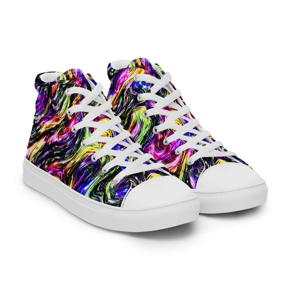 Ember Electric on Men's High Top Canvas Shoes — Right Front