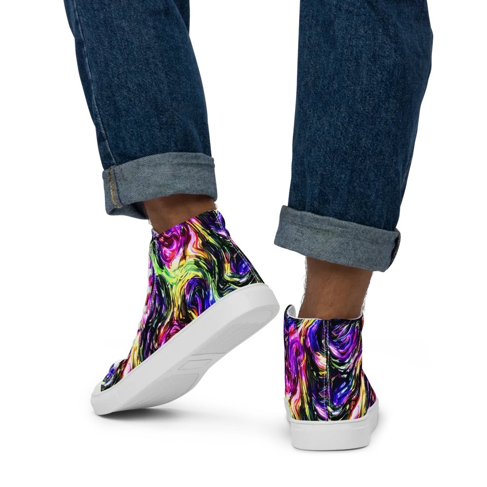 Ember Electric on Men's High Top Canvas Shoes — Back