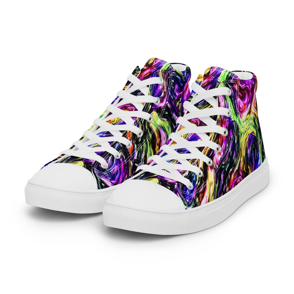 Ember Electric on Women's High Top Canvas Shoes — Left Front