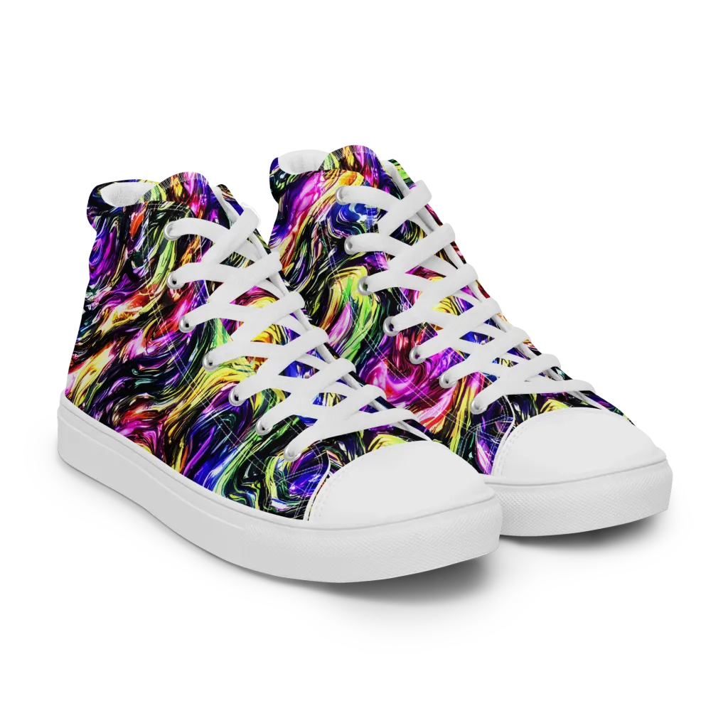 Ember Electric on Women's High Top Canvas Shoes — Right Front