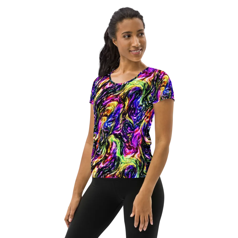 Ember Electric on Women's Athletic T-Shirt — Left