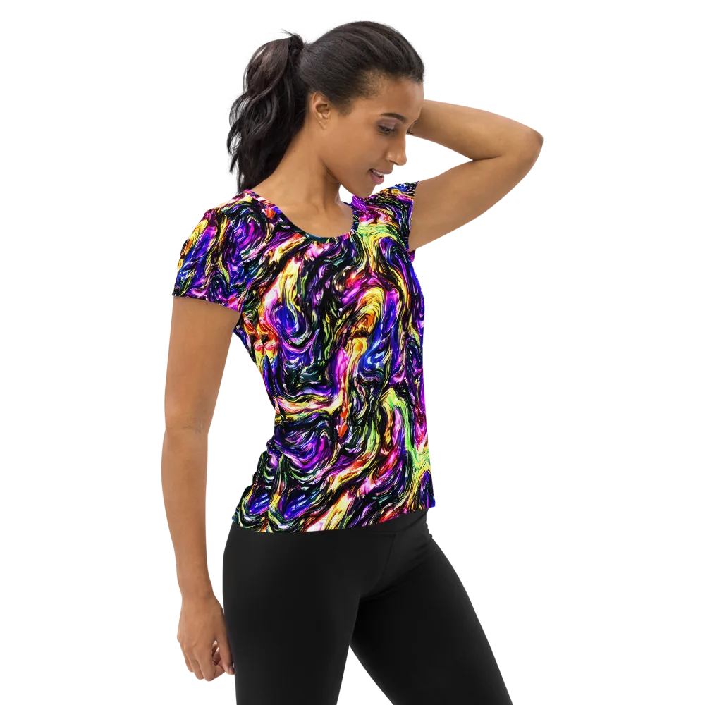 Ember Electric on Women's Athletic T-Shirt — Right