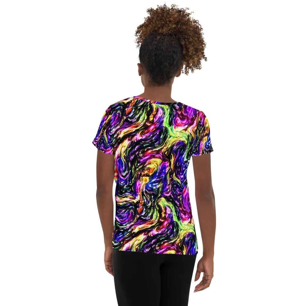 Ember Electric on Women's Athletic T-Shirt — Back