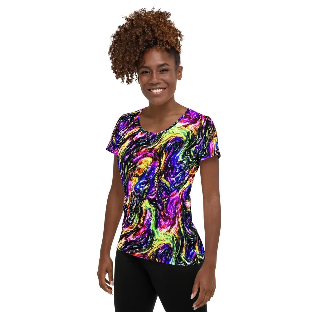Ember Electric on Women's Athletic T-Shirt — Left